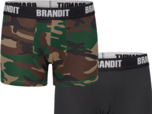 Brandit Boxerky Boxershorts Logo [sada 2 ks] woodland | černá 3XL