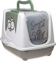 Simon's Cat toaleta pro kočky - šedá / zelená / bílá