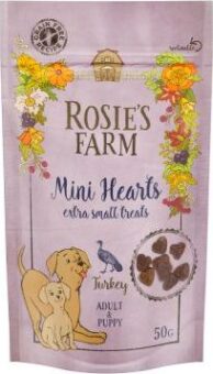 Rosie's Farm Puppy Snacks "Mini Hearts" krůtí - 3 x 50 g