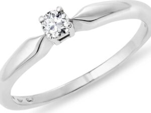 Stříbrný prsten s diamantem KLENOTA