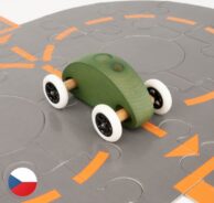 Trihorse Autíčko Finger Car zelené s puzzle skládačkou