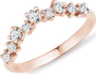 Prsten z růžového zlata s diamanty KLENOTA