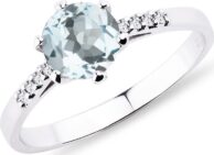 Akvamarínový prsten s diamanty KLENOTA