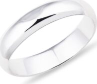Prsten s půlkulatým profilem v bílém zlatě KLENOTA