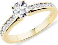 Zlatý zásnubní prsten s diamanty KLENOTA
