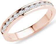 Briliantový snubní prsten v růžovém zlatě KLENOTA