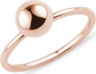 Prsten s kuličkou z růžového zlata KLENOTA