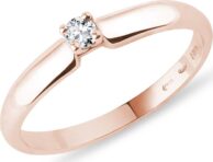 Prsten z růžového zlata s briliantem KLENOTA