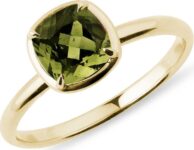 Zlatý prsten s vltavínem KLENOTA