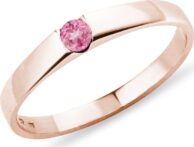 Prsten s růžovým safírem v růžovém zlatě KLENOTA