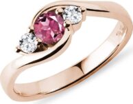 Zlatý prsten s turmalínem a diamanty KLENOTA