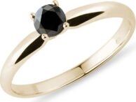 Zlatý prsten s černým diamantem KLENOTA