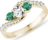 Diamantový prsten se smaragdy ve zlatě KLENOTA