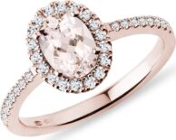 Zásnubní prsten s morganitem v růžovém zlatě KLENOTA
