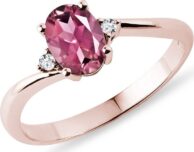 Prsten s oválným turmalínem v růžovém zlatě KLENOTA