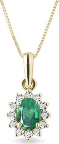 Zlatý smaragdový náhrdelník s diamanty KLENOTA