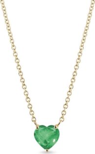 Zlatý náhrdelník se smaragdem ve tvaru srdíčka KLENOTA