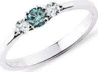 Zlatý diamantový prsten s modrým diamantem KLENOTA