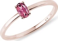 Minimalistický prsten s turmalínem v růžovém zlatě KLENOTA