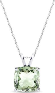 Stříbrný náhrdelník se zeleným ametystem KLENOTA