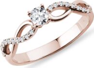 Diamantový prstýnek z růžového zlata KLENOTA