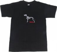 Tričko s kostrou psa [vyšívané] černé 3XL