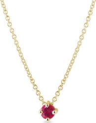 Jemný zlatý náhrdelník s kulatým rubínem KLENOTA