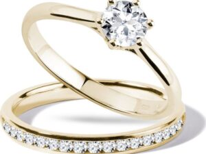 Sada zásnubního a snubního prstenu ve zlatě KLENOTA