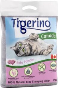 Kočkolit Tigerino Canada - vůně dětského pudru - Výhodné balení 2 x 12 kg