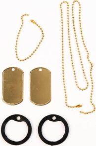 ID známka US (Dog Tag) - sada [S RAŽBOU] zlatitá