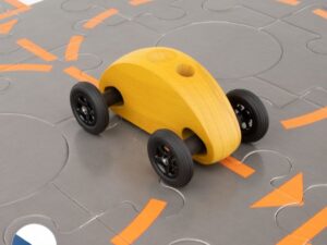 Trihorse Autíčko Finger Car žluté s puzzle skládačkou