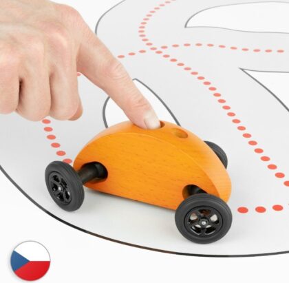 Trihorse Autíčko Finger Car oranžové se závodní dráhou