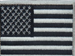 Nášivka: Vlajka USA [standardní] šedá | černá