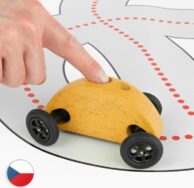 Trihorse Autíčko Finger Car žluté se závodní dráhou