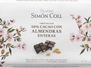 Simón Coll tmavá čokoláda 50% cocoa s mandlemi 200g