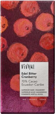 Vivani Bio tmavá čokoláda brusinky 100g