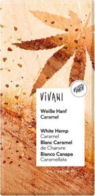 Vivani Bio bílá čokoláda s konopím a karamelem 80g