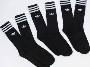 adidas 3Pack Solid Crew Sock černé / bílé 35-38