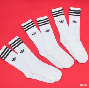 adidas Solid Crew Sock bílé / černé 43-46