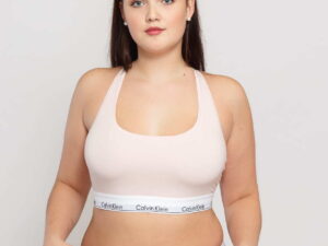 Calvin Klein Unlined Bralette Plus Size C/O světle růžové XXL