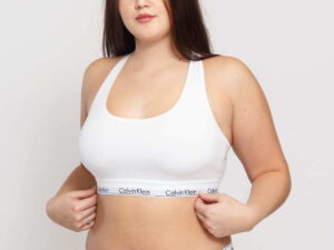 Calvin Klein Unlined Bralette Plus Size C/O bílé XL