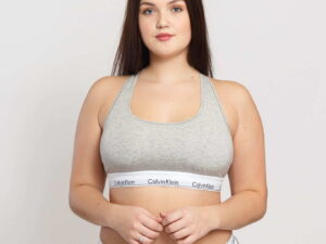 Calvin Klein Unlined Bralette Plus Size C/O melange šedé XL