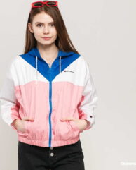 Champion Colour Block Hooded Track Jacket modrá / bílá / růžová M