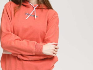 Champion Cropped Hooded Sweatshirt lososová L