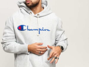 Champion Hooded Sweatshhirt melange šedá S