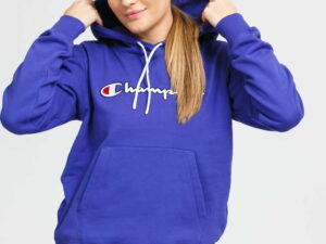 Champion Script Logo Hooded Sweatshirt fialová S