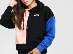 Fila W Bayou Blocked Hoody černá / růžová S