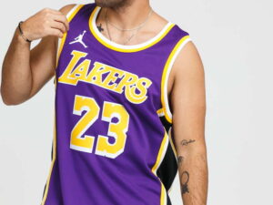 Jordan LA Lakers Swgmn Jersey Stmt 2 fialový / žlutý / bílý XXL