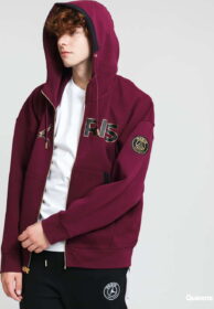 Jordan M J PSG Fleece Travel FZ Hoodie vínová L