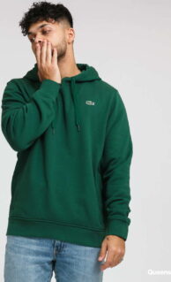 LACOSTE Hooded Fleece Sweatshirt tmavě zelená M